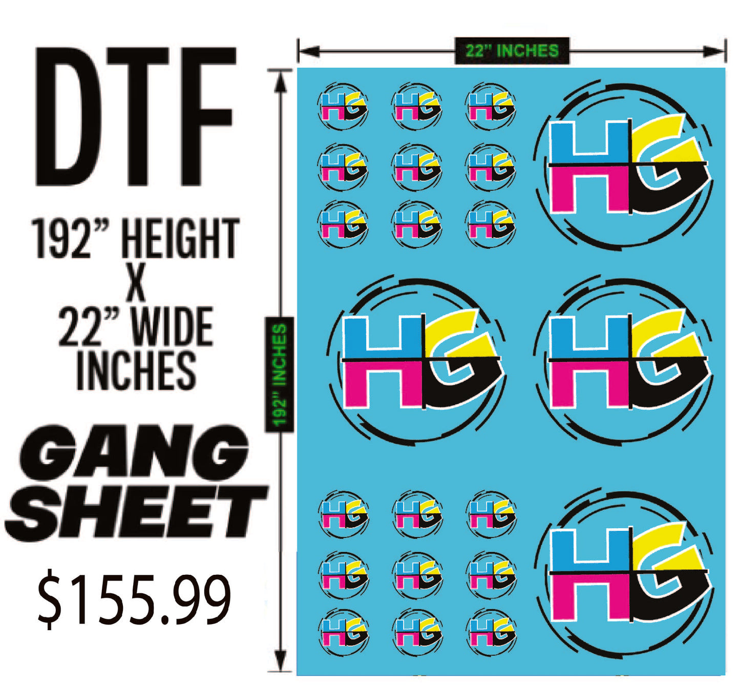 Direct To Film - 200" DTF Gang Sheet