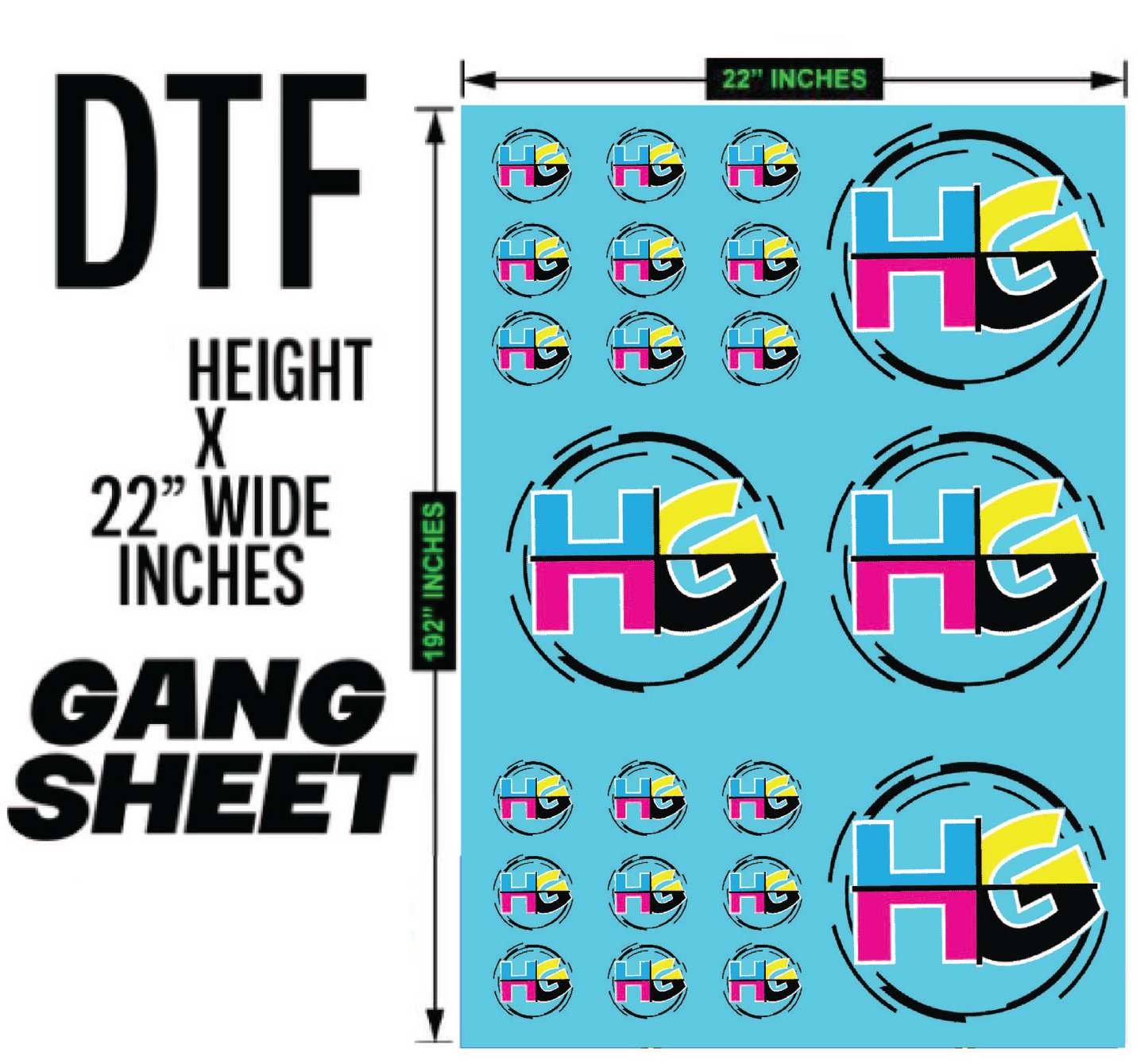 Direct To Film - 325" DTF Gang Sheet