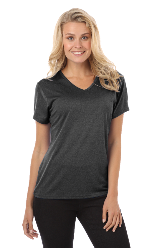 BG6228 Ladies' Heathered V-Neck Tee