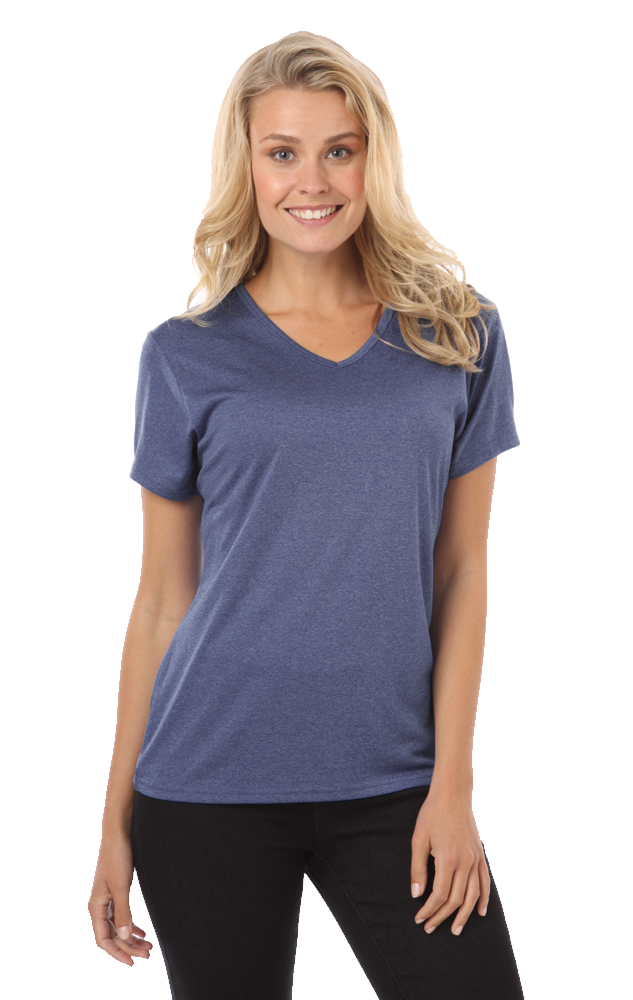 BG6228 Ladies' Heathered V-Neck Tee