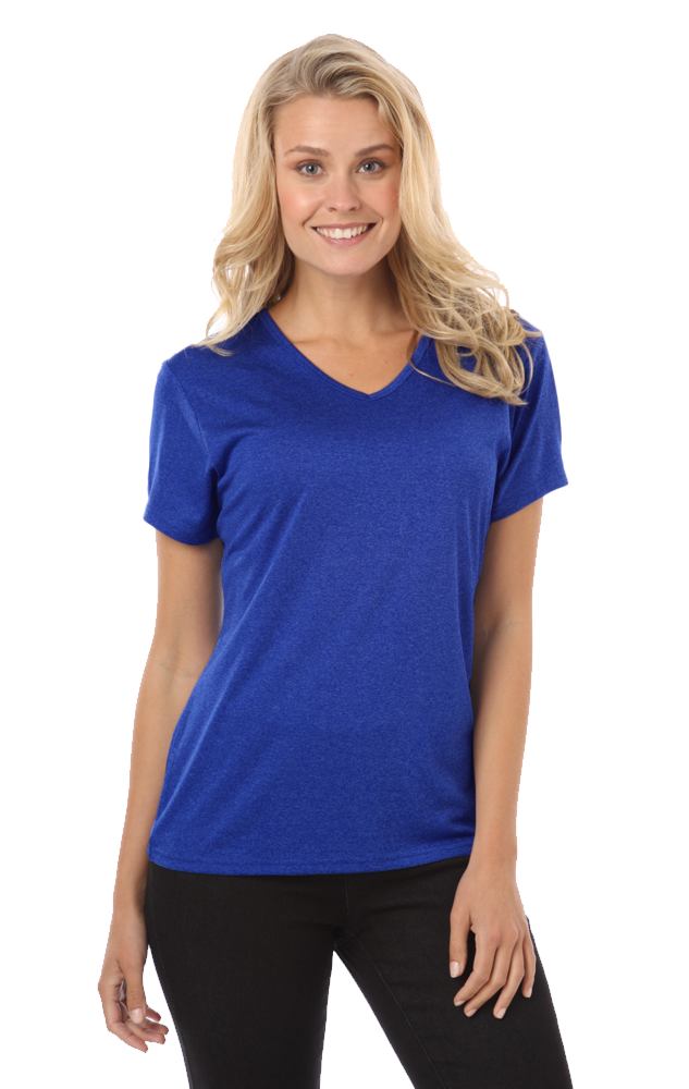 BG6228 Ladies' Heathered V-Neck Tee