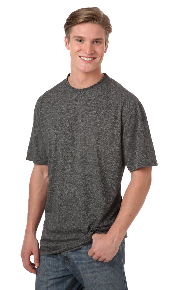 BG7228 Men's Heathered Crew Neck Tee