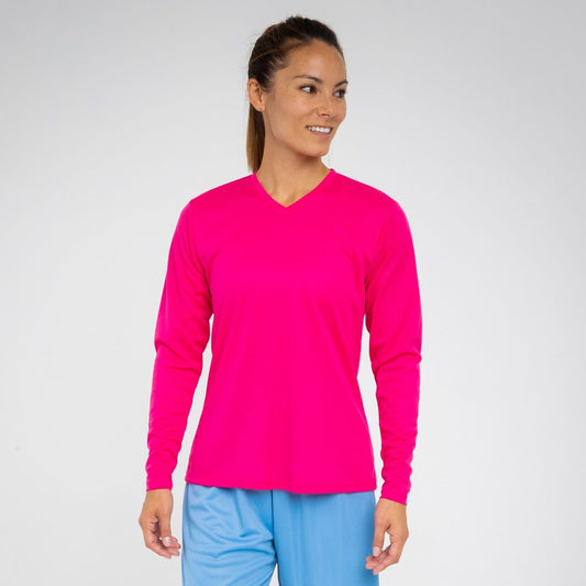 A4 NW3255 Ladies' Birds-Eye Mesh V-Neck T-Shirt