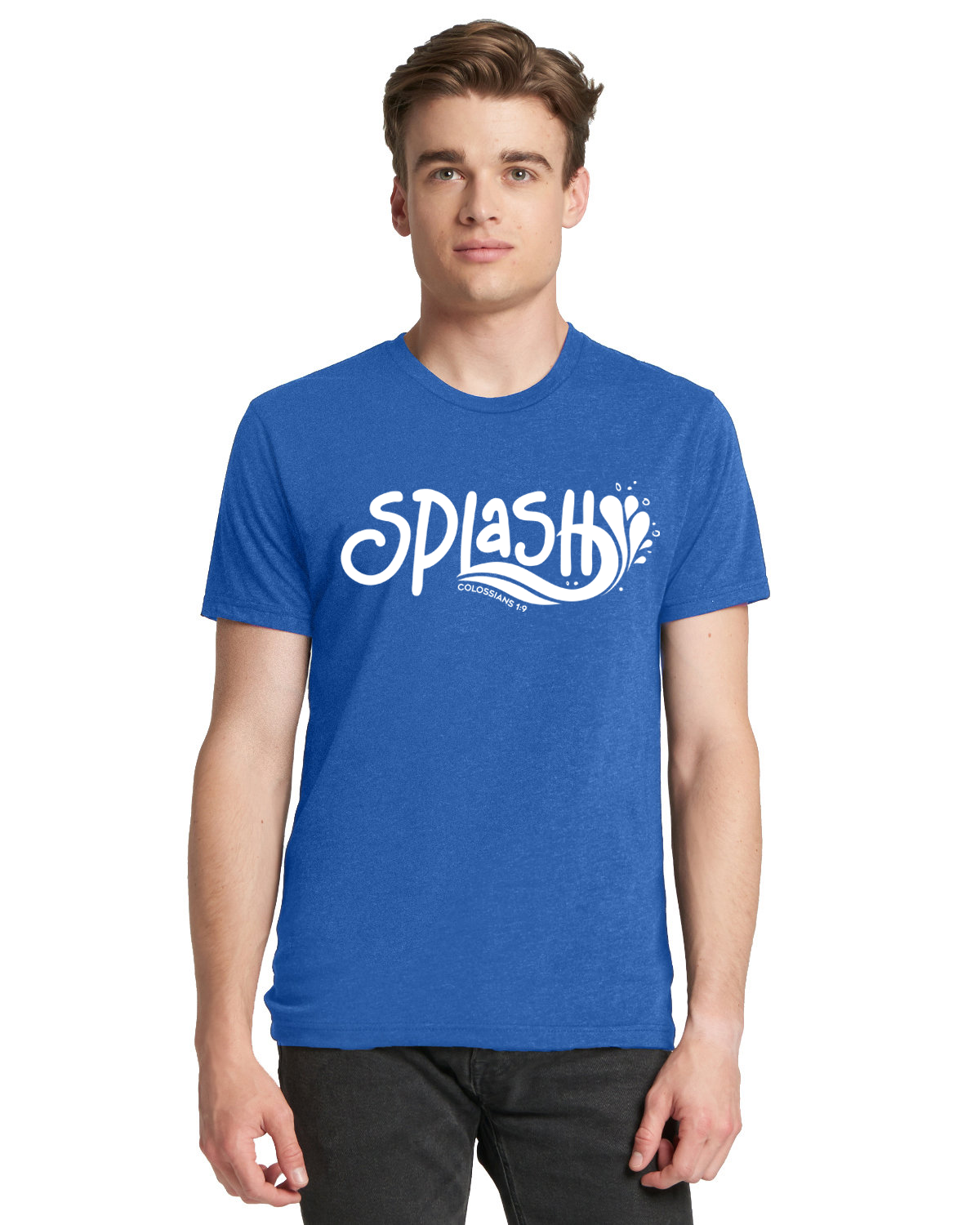 Next Level 6210 Adult Cotton Poly Blend t-shirt in Royal Blue - Splash