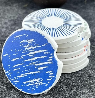 2.5" Round Car Coasters with Cork Bottom; Full Color Imprint