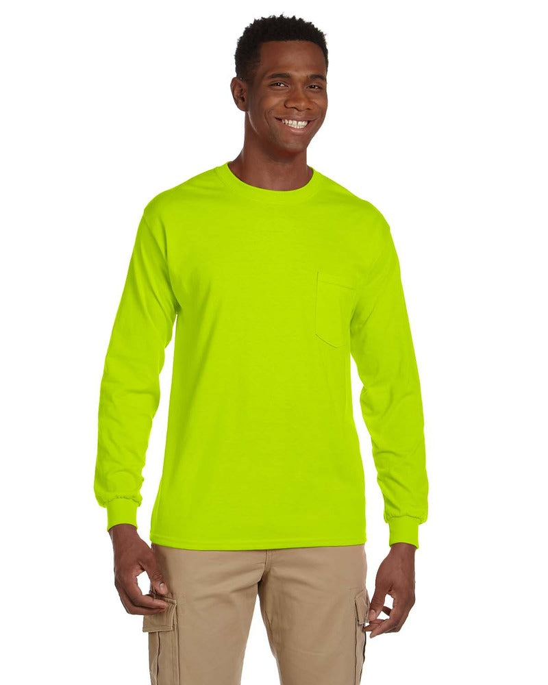 Gildan G241 Ultra Cotton ® 100% Cotton Long Sleeve T-Shirt with Pocket