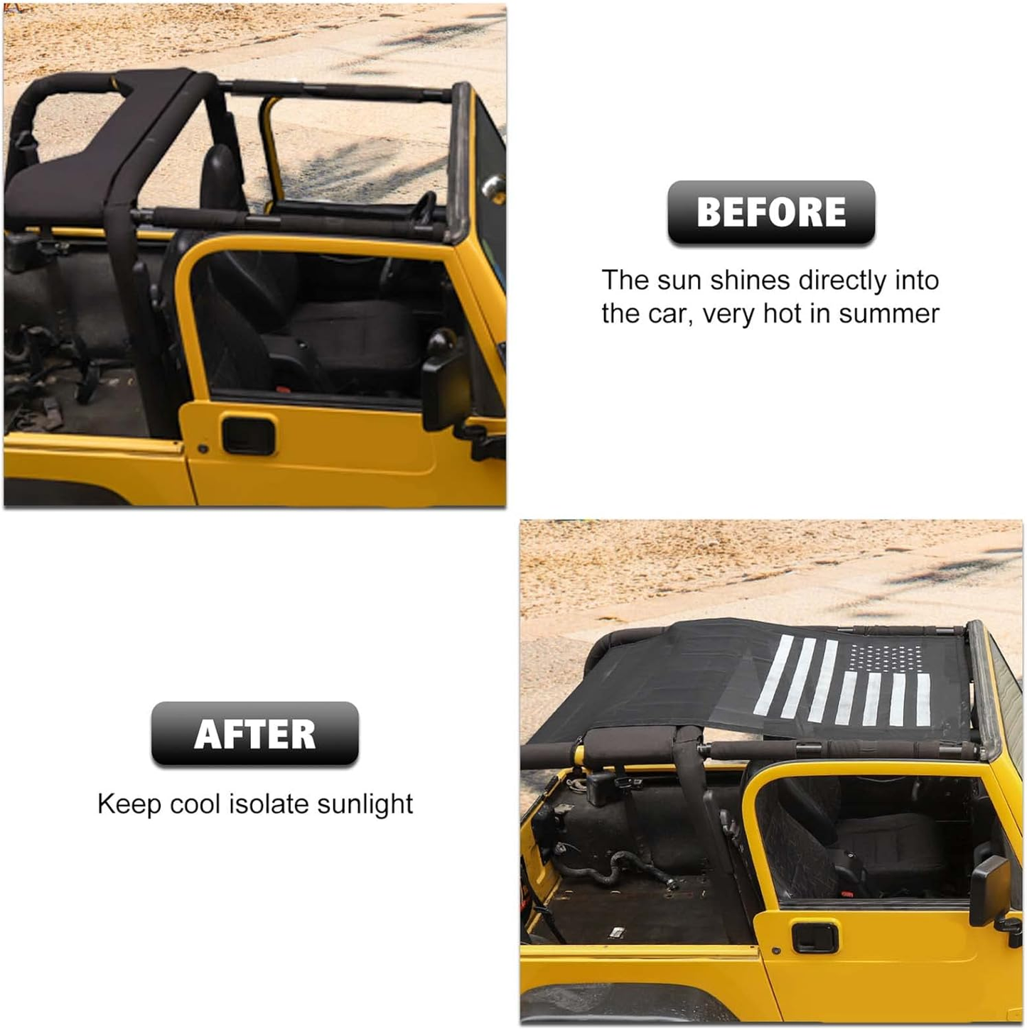 Sunshade Jeep Wrangler Bikini Top (Custom)