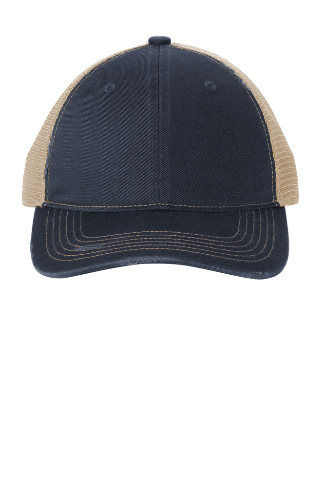 Port Authority C600 Distressed Mesh Back Cap