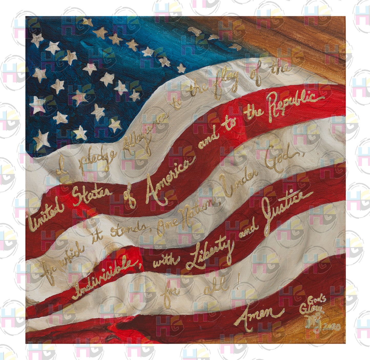 I pledge Allegiance Stretched Canvas - Patriot