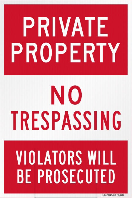 Aluminum Signs 0.04" thickness Single Sided 12" x 18"