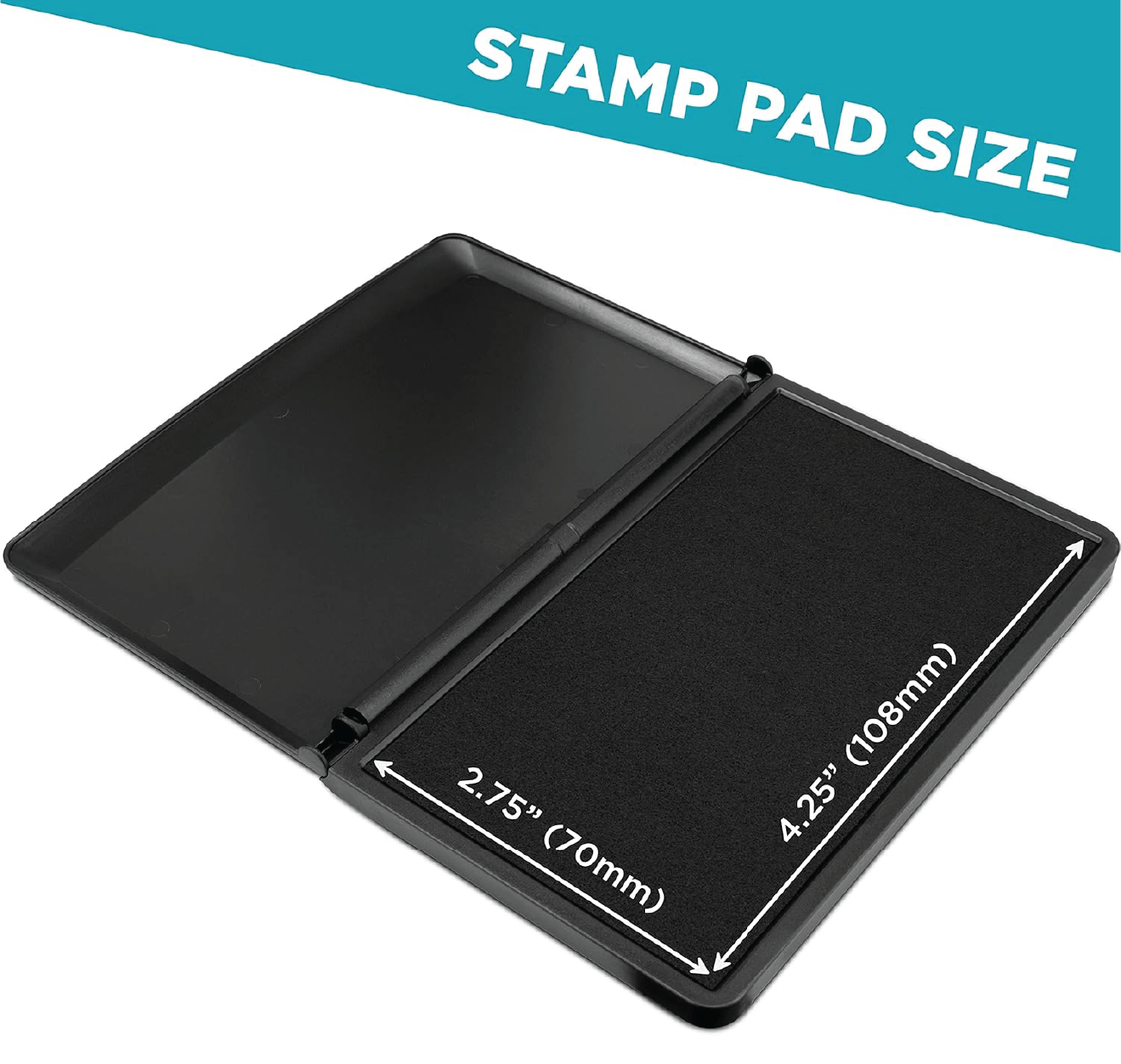 Large Black Stamp Pad - 2-3/4" by 4-1/4" - Premium Quality Felt Pad
