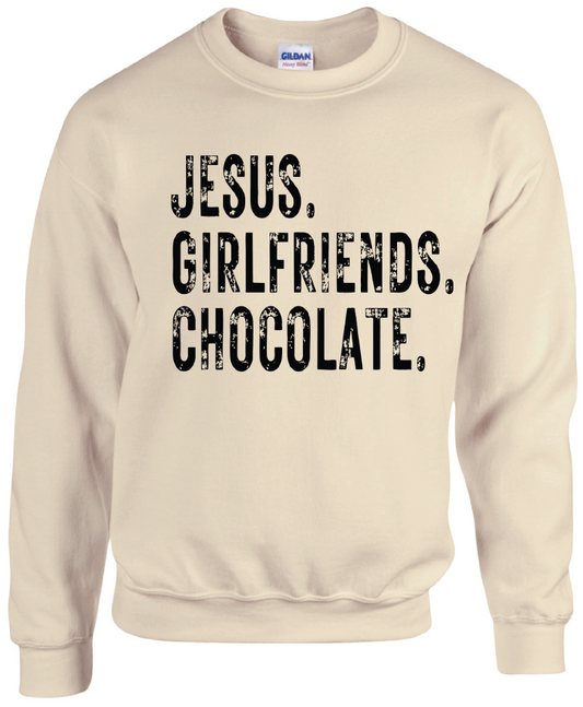 WC10- Jesus. Girlfriends. Chocolate - G180 Sweatshirt