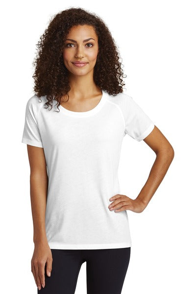 LST400 Sport-Tek Ladies PosiCharge ® Tri-Blend Wicking Scoop Neck Raglan Tee