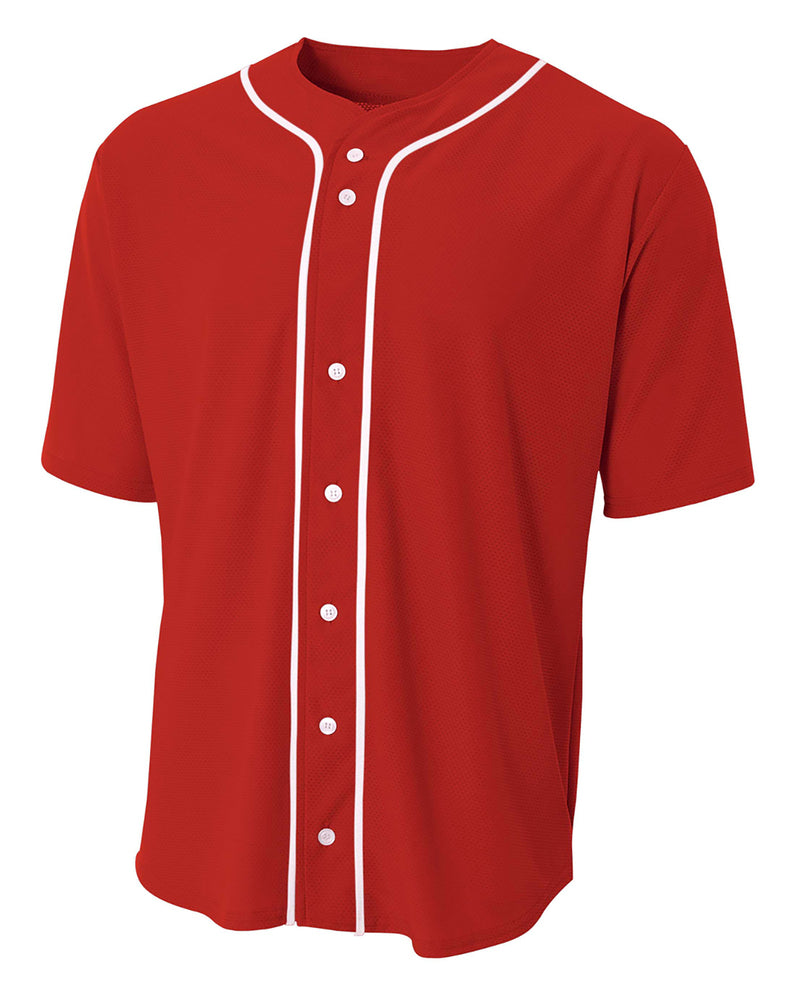 A4 NB4184 Youth Full Button Stretch Mesh Baseball Jersey