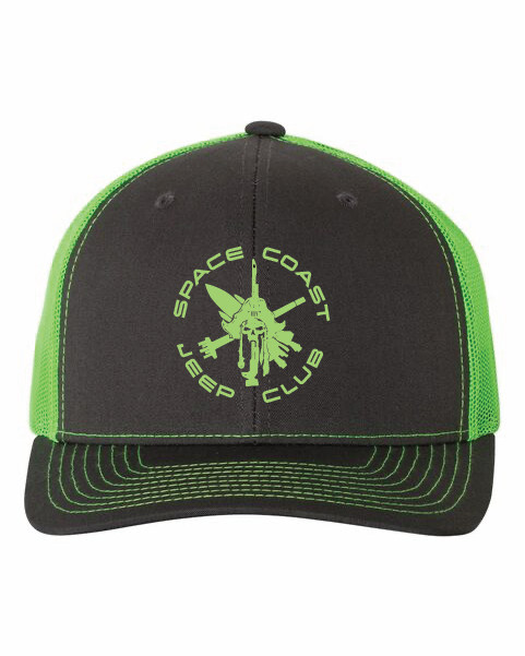 SCJC Richardson 112 Trucker Hat NEON GREEN LOGO