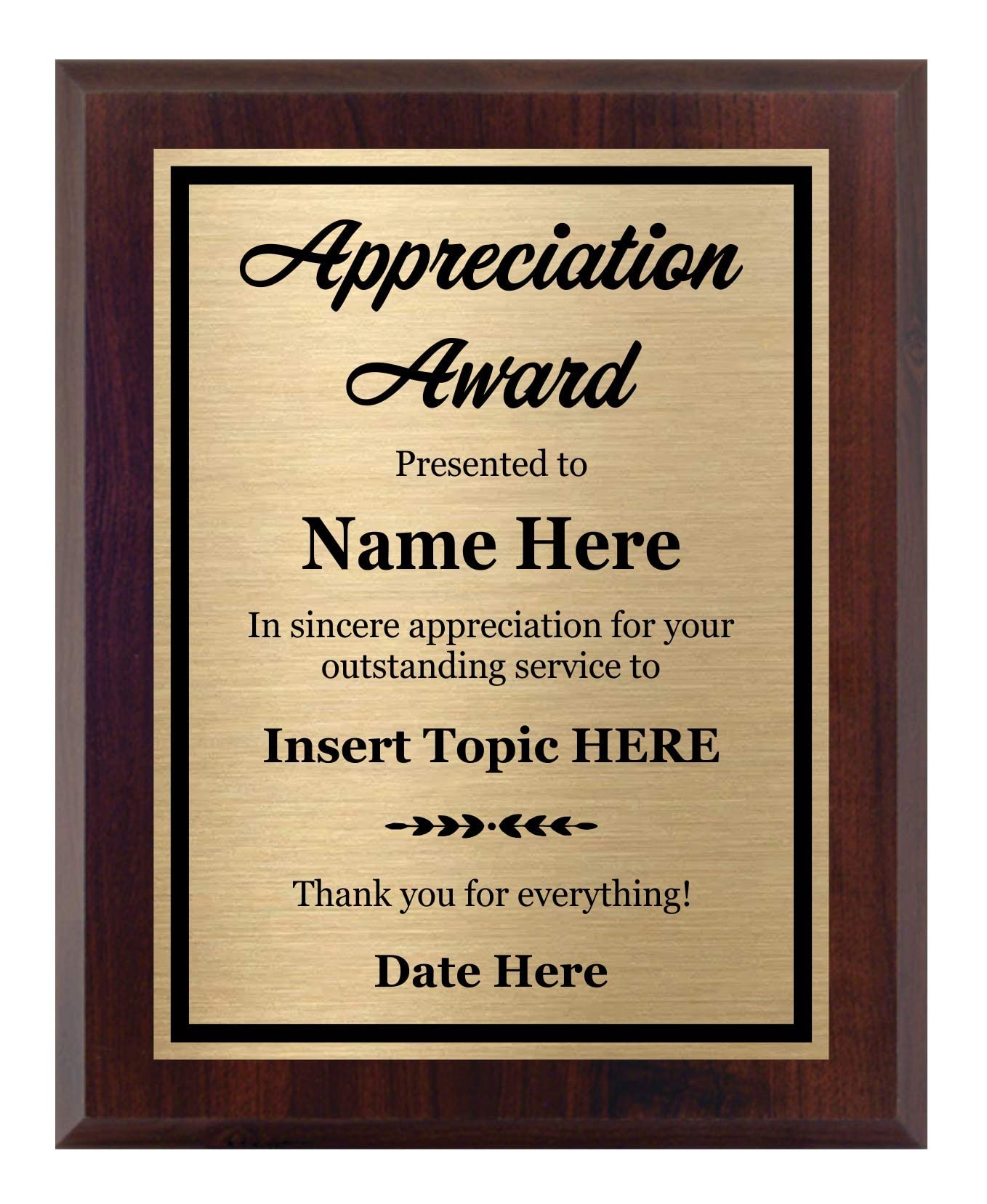 Recognition Plaque