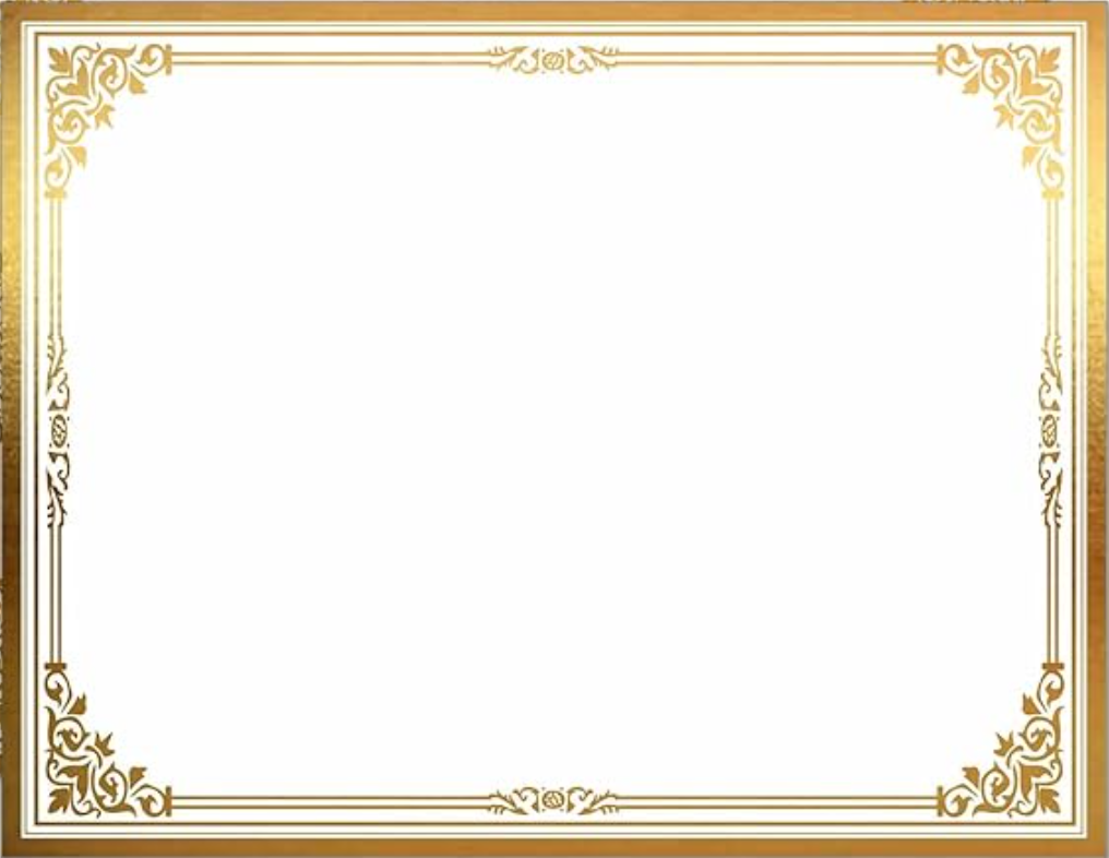 8.5 x 11 80lb Gold Foil Award Certificates with Custom Printing