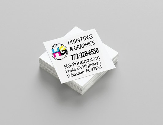 2.5 x 2.5 Double Sided Square Business Cards Gloss Front/Matte Back