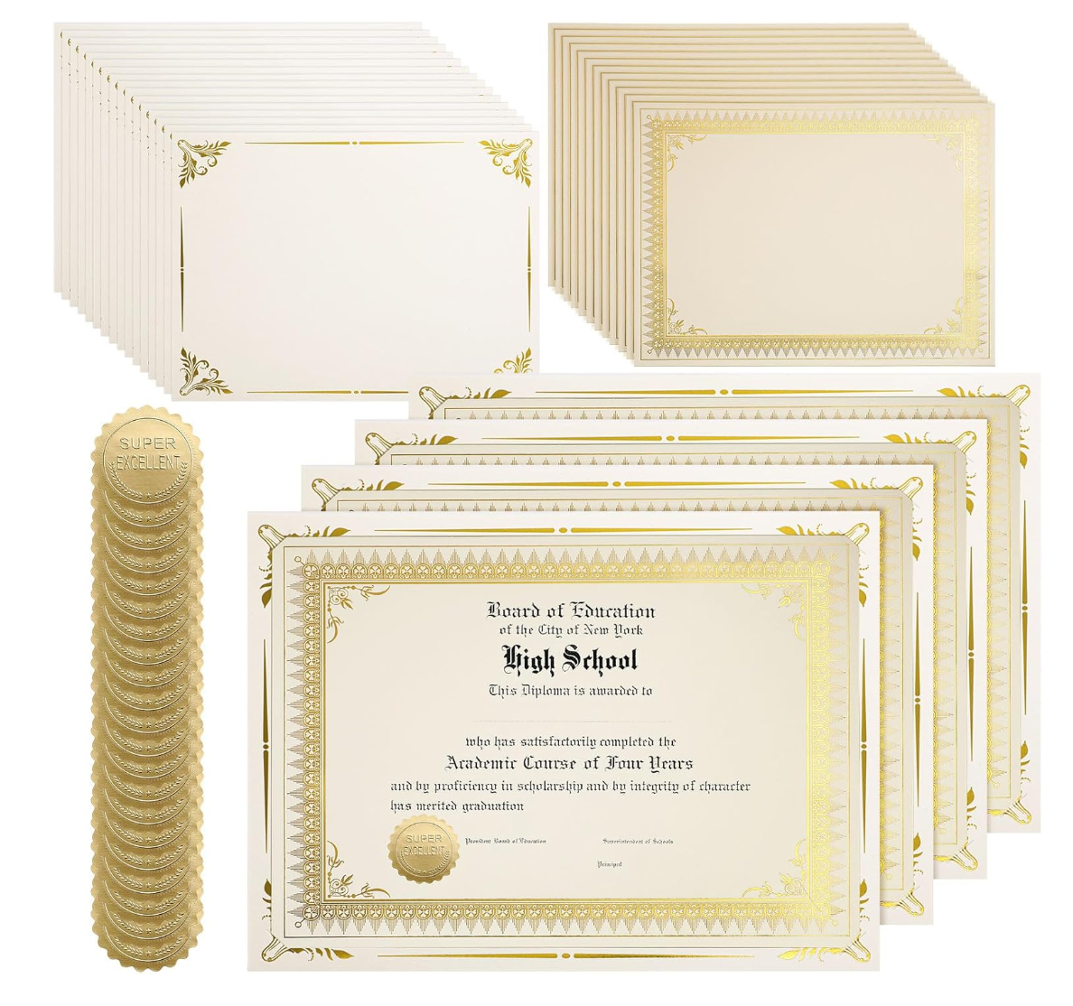 Single Silver Foil Award Certificate with Black Certificate Holder and Silver Foil Seal