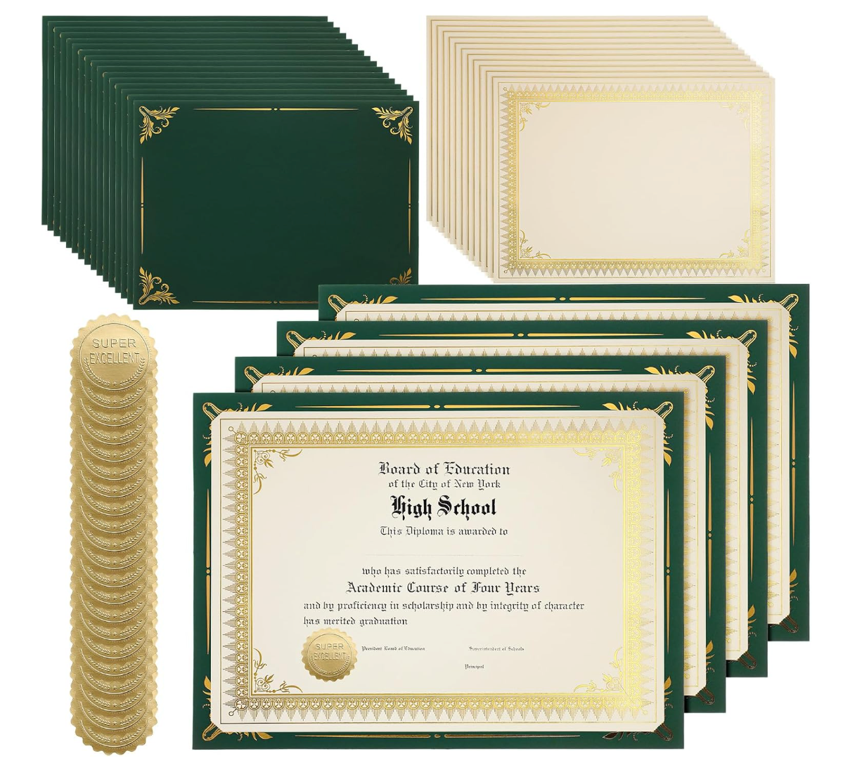 Single Silver Foil Award Certificate with Black Certificate Holder and Silver Foil Seal
