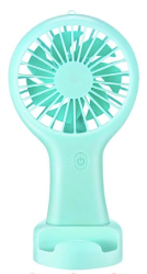 10 Pack Portable 3 Speed Hand Fan with USB Rechargeable Battery with Decal