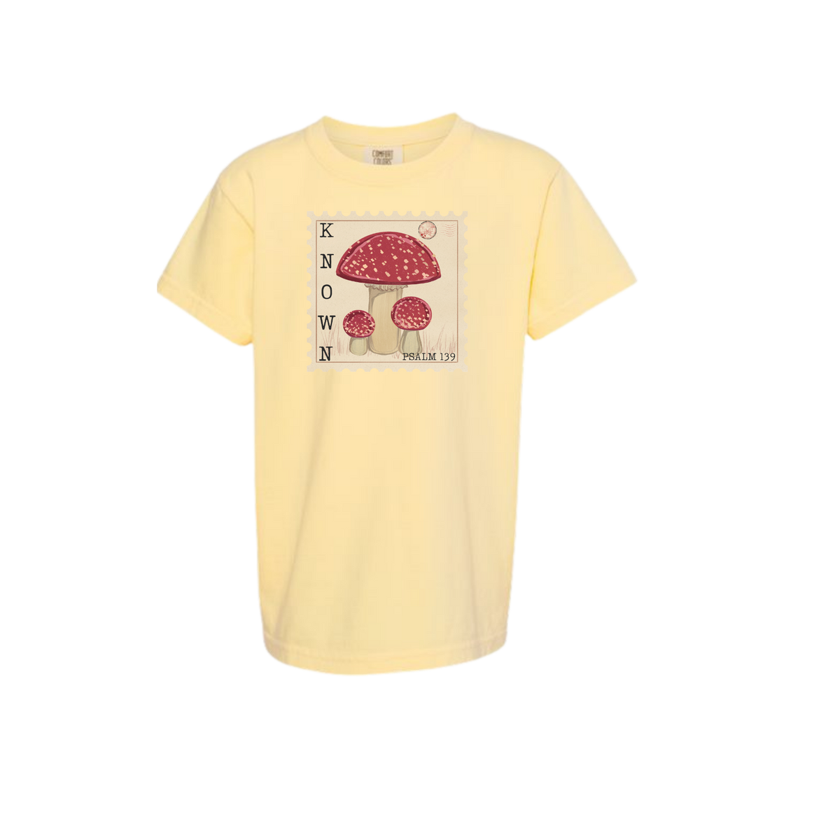 Known Mushroom – Comfort Colors 9018 Youth Girls Tee – Butter – Butter