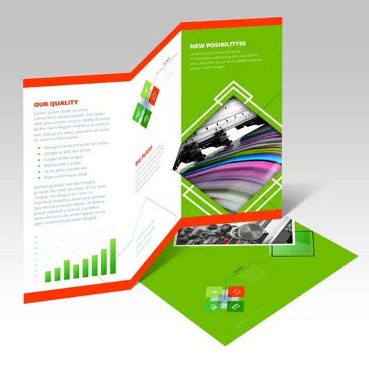 8.5x11 Trifold Double Sided Full Color Full Bleed 100lb Gloss w/Aqueous coating