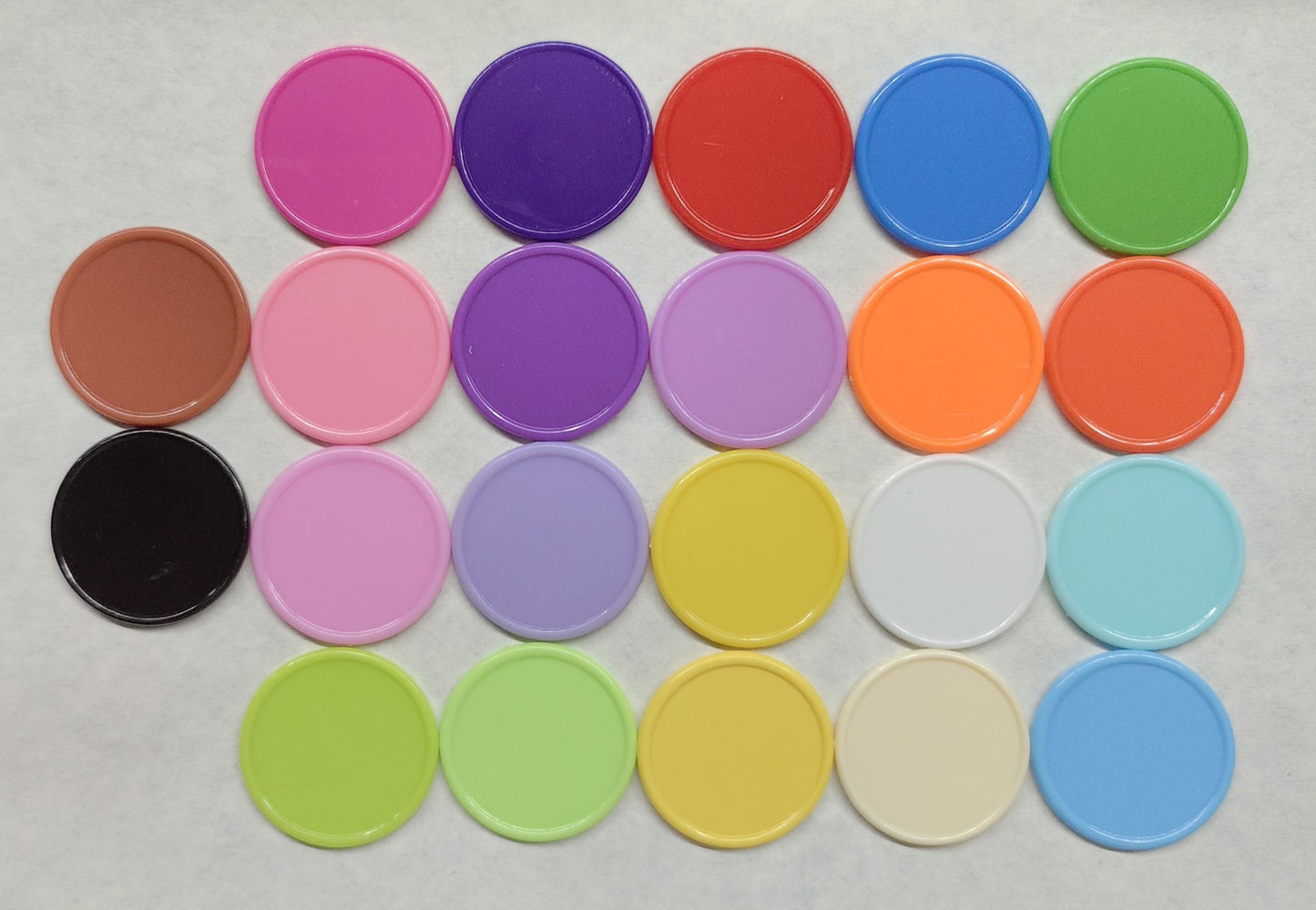 1.45" Diameter Plastic Tokens