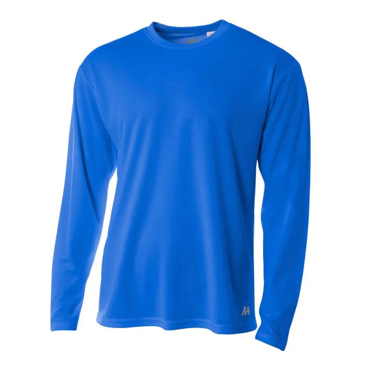 A4 N3253 Men's Long Sleeve Crew Birds Eye Mesh Tee