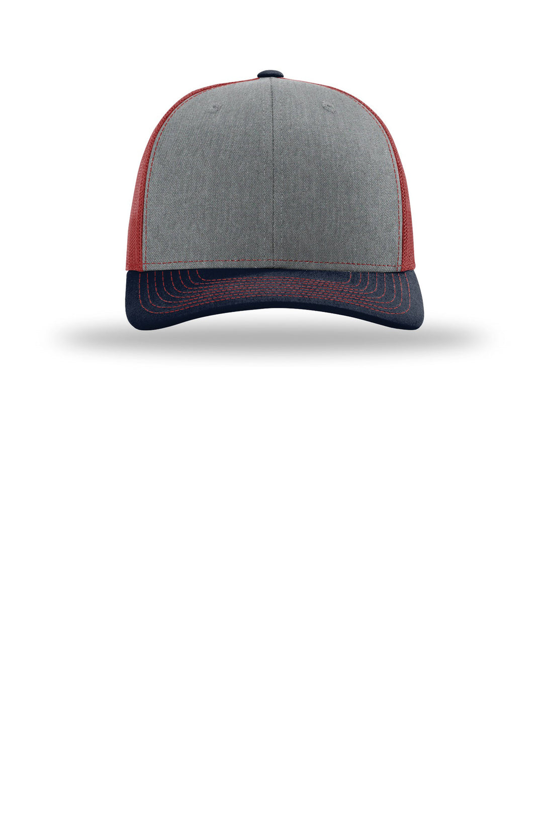 Richardson 112 Heather Grey/ Cardinal/ Navy front