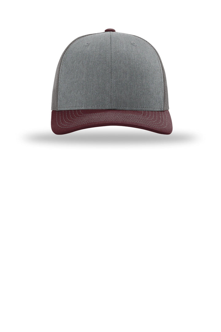Richardson 112 Heather Grey/ Charcoal/ Maroon front