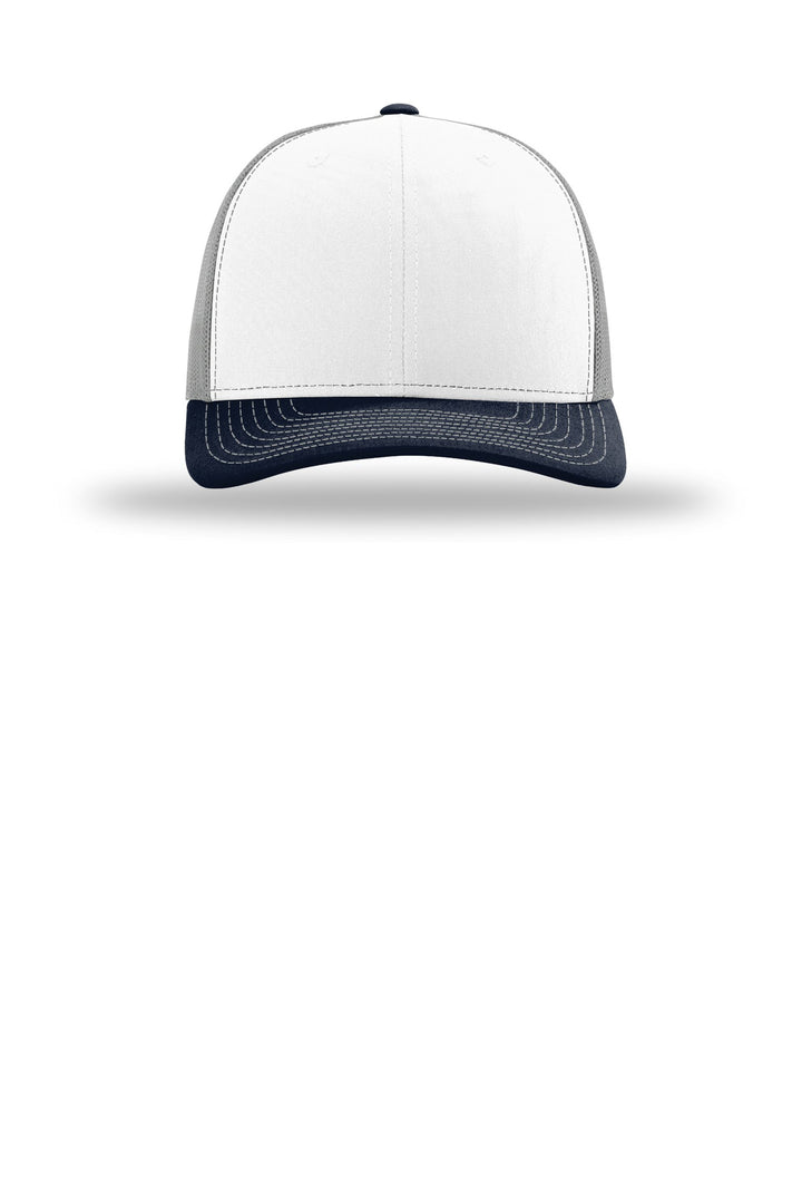 Richardson 112 White/ Aluminum/ Navy front