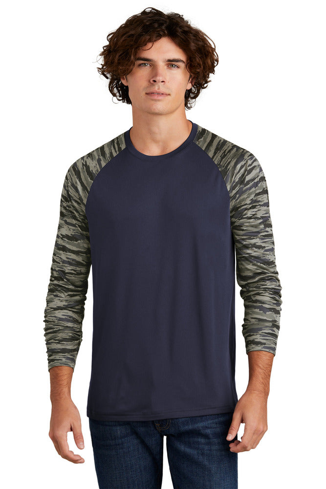 Sport-Tek ST376LS Drift Camo Colorblock Long Sleeve Tee