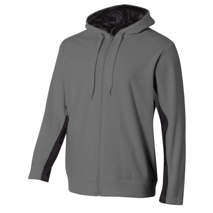 A4 N4251 FULL ZIP COLOR BLOCK FLEECE HOODIE