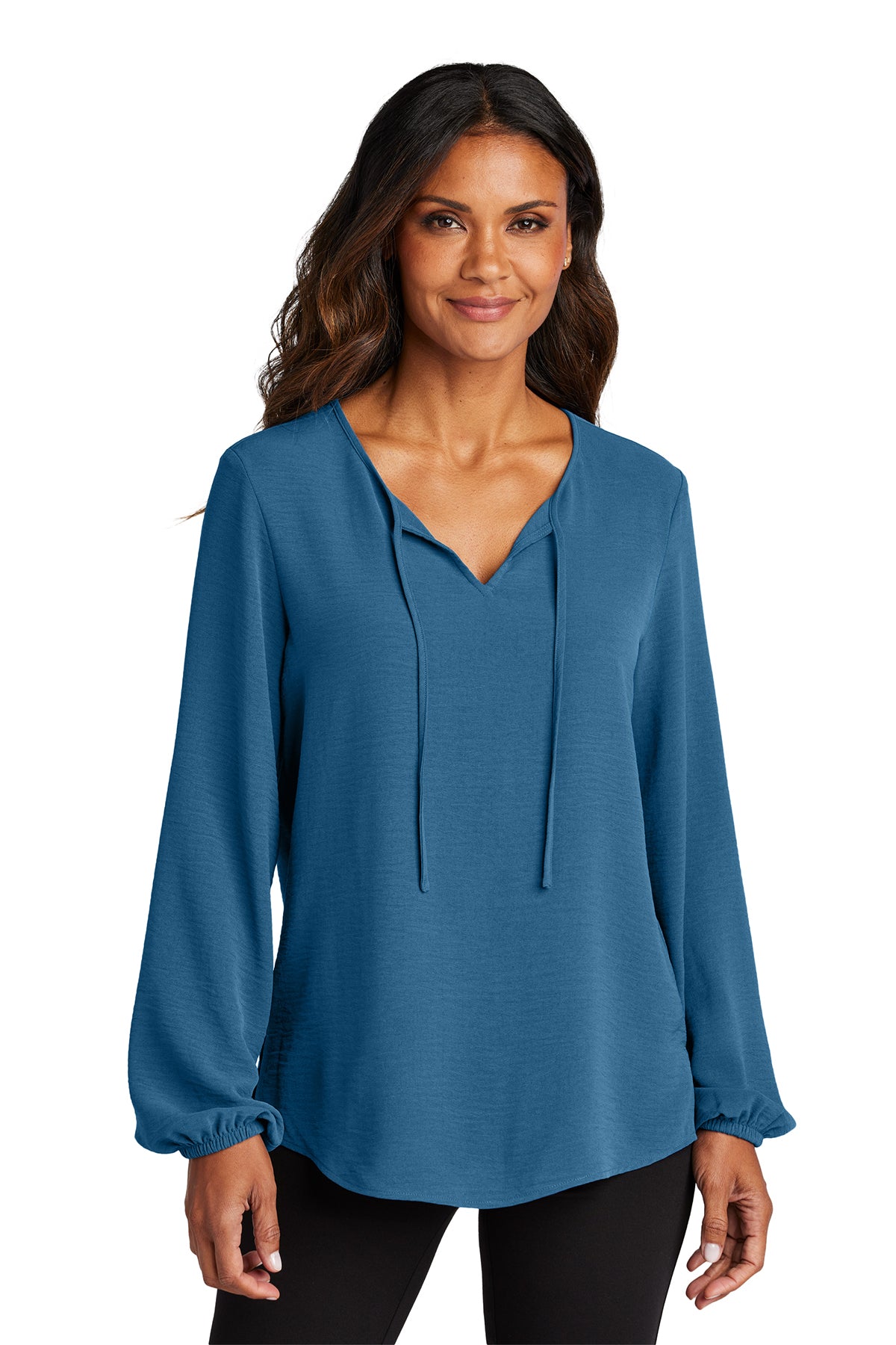 LW714  Port Authority® Women's Textured Crepe Blouse