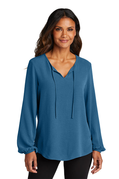 LW714  Port Authority® Women's Textured Crepe Blouse