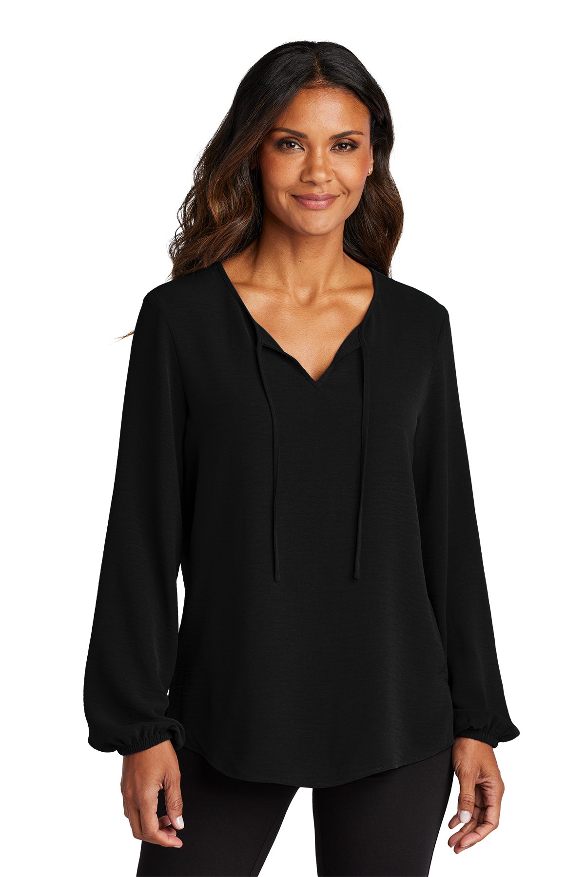 LW714  Port Authority® Women's Textured Crepe Blouse