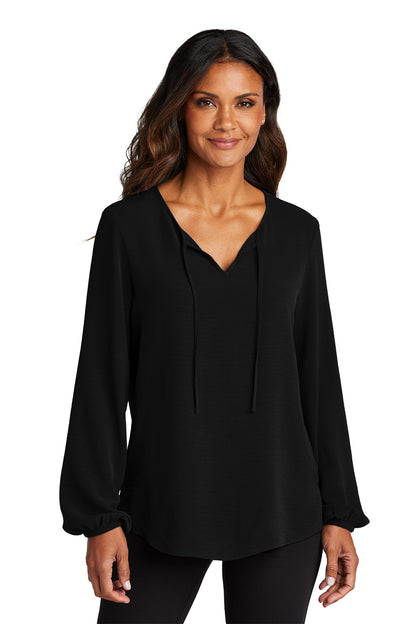 LW714  Port Authority® Women's Textured Crepe Blouse