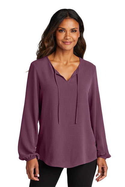 LW714  Port Authority® Women's Textured Crepe Blouse