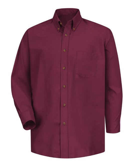 SP90 Men's Poplin Dress Shirt Red Kap
