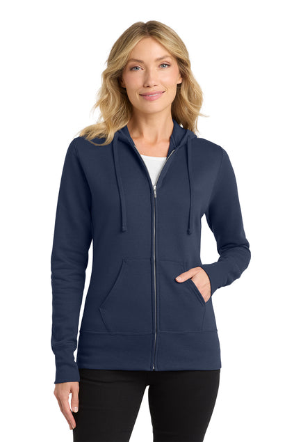 LPC78ZH Port & Co™ Women's Core Fleece Full-Zip Hooded Sweatshirt