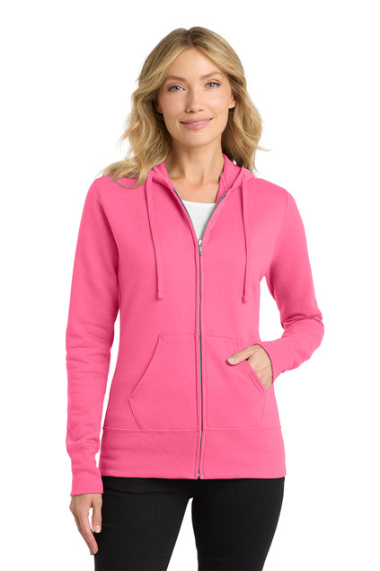 LPC78ZH Port & Co™ Women's Core Fleece Full-Zip Hooded Sweatshirt