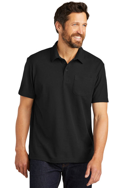 K868 Port Authority® C-FREE® Cotton Blend Pique Pocket Polo