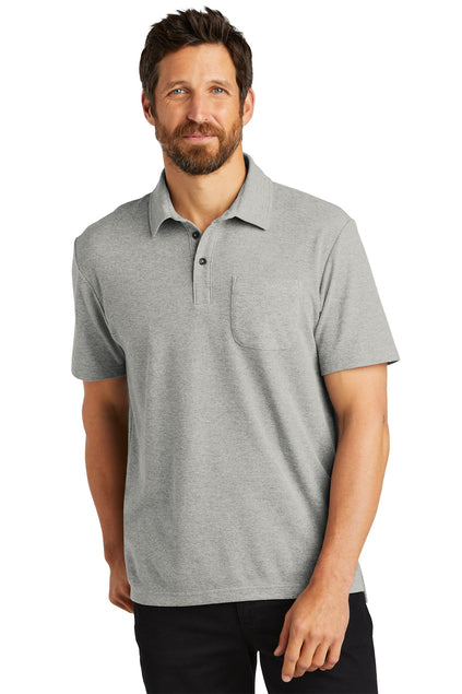 K868 Port Authority® C-FREE® Cotton Blend Pique Pocket Polo