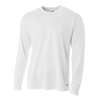A4 N3253 Men's Long Sleeve Crew Birds Eye Mesh Tee