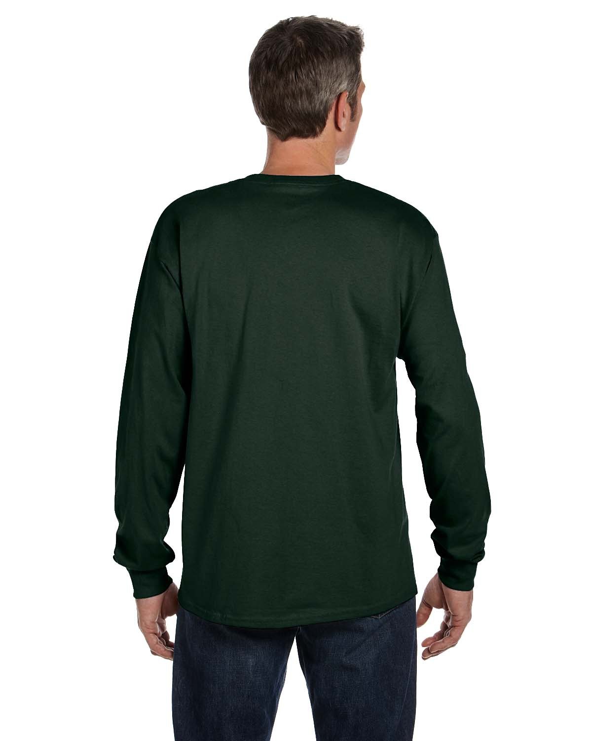 5596 Hanes Men's Authentic-T Long-Sleeve Pocket T-Shirt