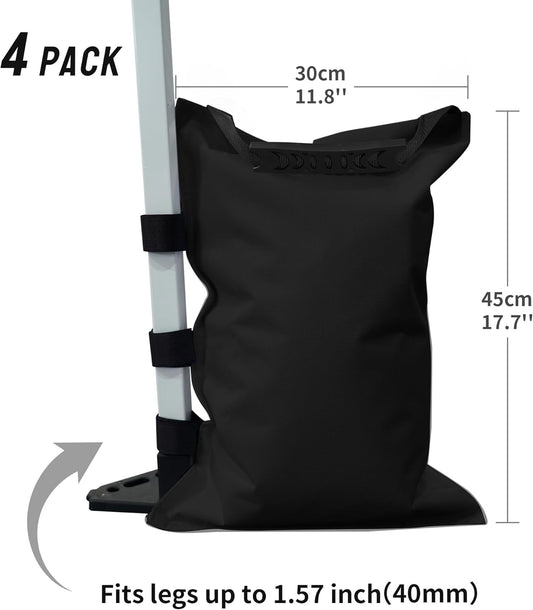 Tent Canopy Weight Sand Bags for Canopy Legs (120 LBS) 4 Empty sandbags