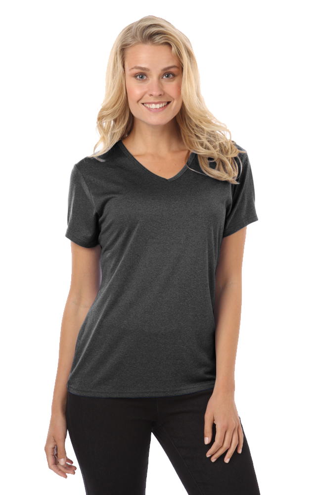 BG6228 Ladies' Heathered V-Neck Tee