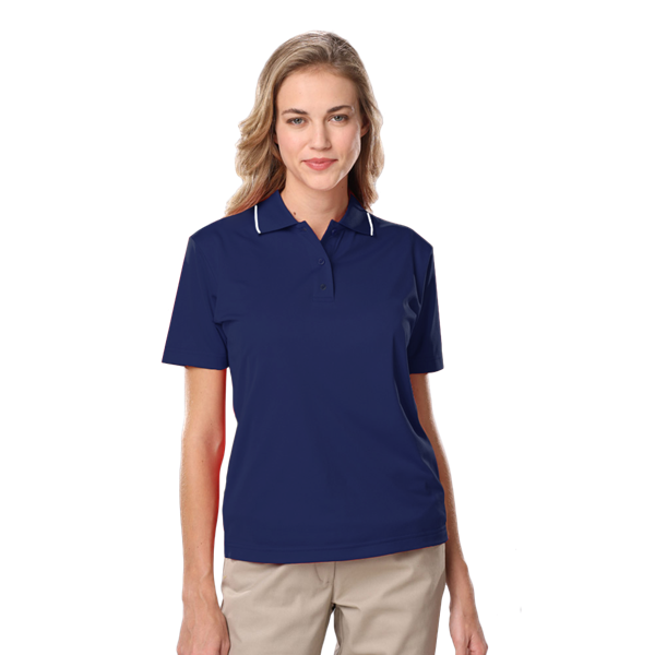 Tipped Polos BG6301 Ladies' s Striped Trim Value Polo