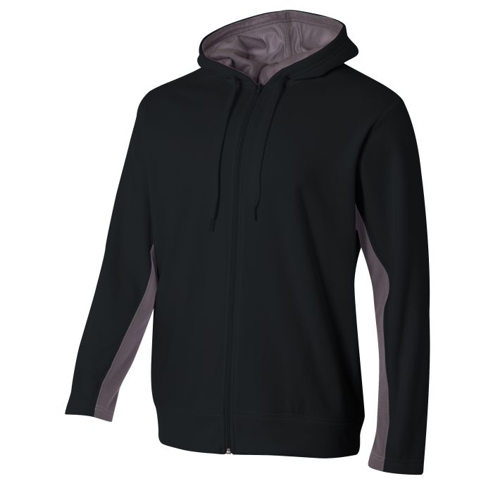 A4 N4251 FULL ZIP COLOR BLOCK FLEECE HOODIE